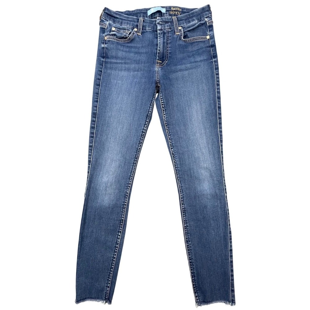 7 For All Mankind Blue b(air) The Ankle Skinny Jeans Women 25